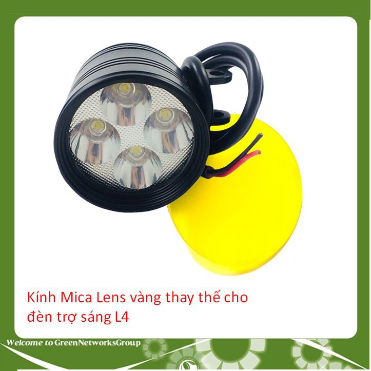 Chụp len vàng phá sương đèn trợ sáng L4x L6x L9x - Mica lens vàng L4 GreenNetworks