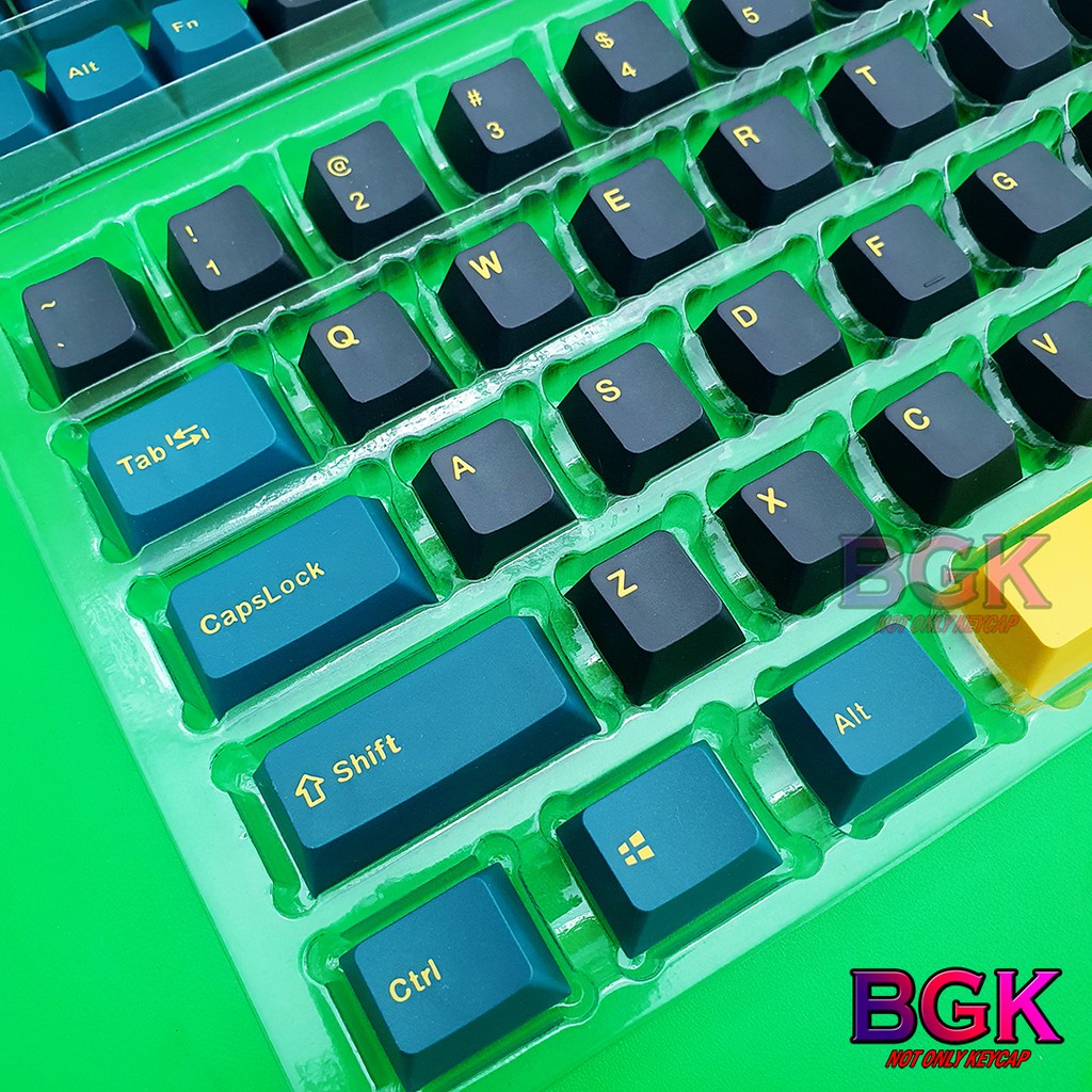 Bộ Keycap Green Mars PBT Double Shot OEM 126 Phím Font chữ đẹp,PBT Dày, Cân nhiều layout