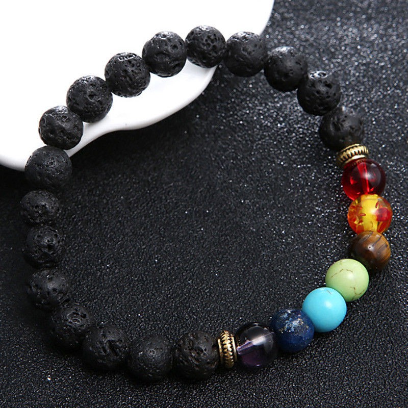 Vòng Tay Đá Núi Lửa Tự Nhiên 7 Màu