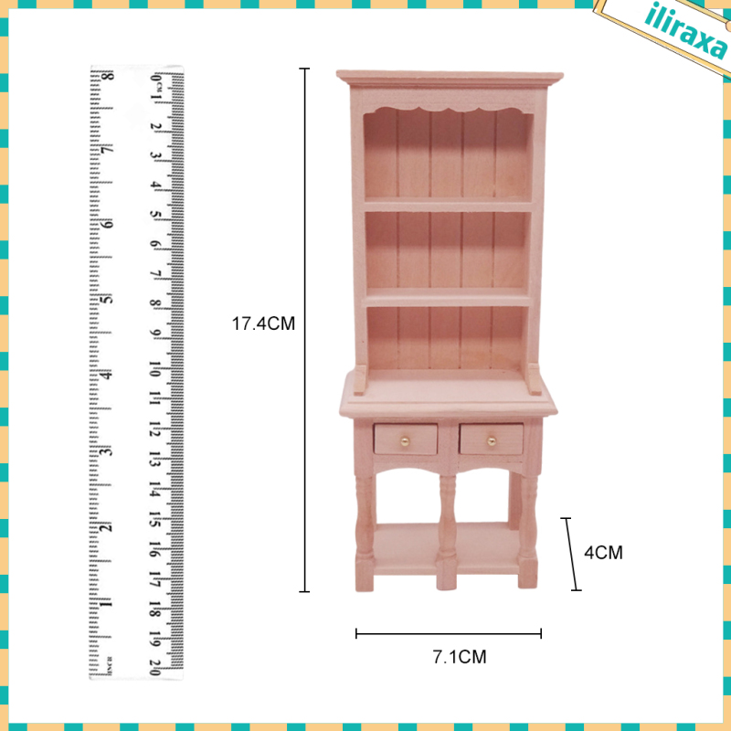 Handmade Wooden 1/12 Scale Doll House Miniature Furniture Storage Shelf Doll Tiny Scene Living Room Bedroom DIY Decor Props Accessories Birthday Gifts