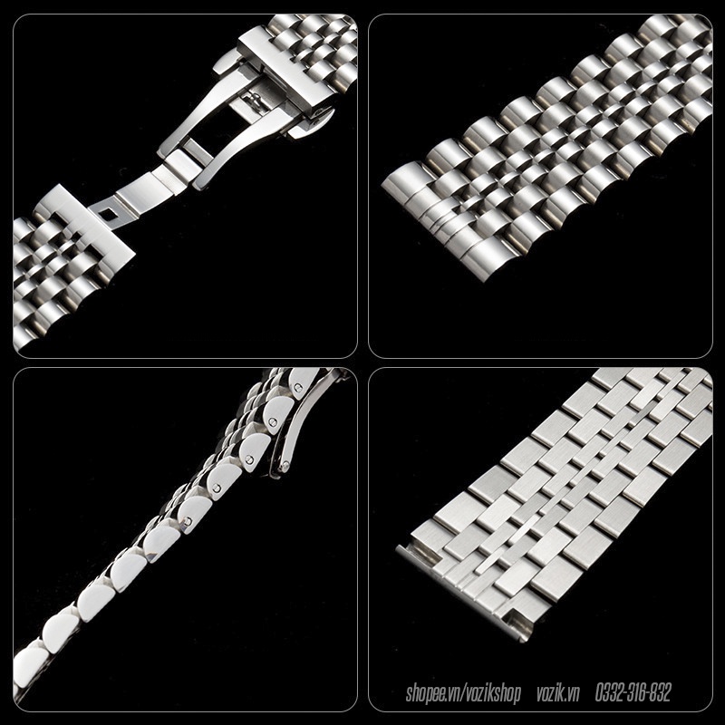 Dây đeo đồng hồ đeo tay VOZIK Model 15 thép không gỉ