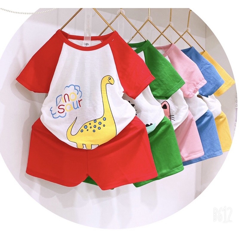 Bộ cộc bé trai bé gái ❤️ freeship ❤️ set bộ cotton raglan dễ thương cho bé - just kids