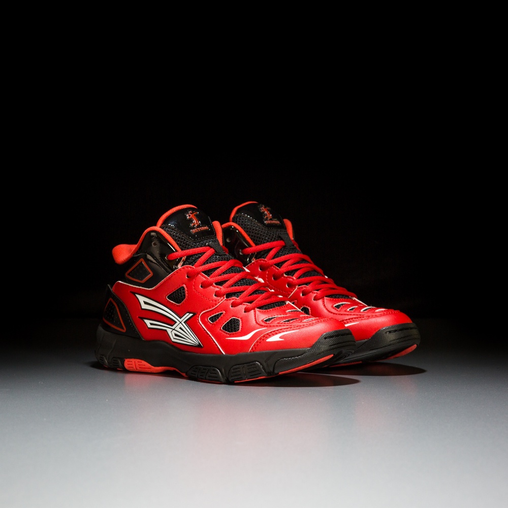 Giày thể thao nam nữ Beyono Golden star C red black, giày bóng chuyền đế cao su tự nhiên, chịu lực, thoáng khí