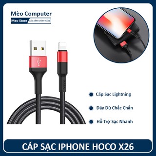 CÁP SẠC Iphone HOCO X26 DÂY DÙ 1M-HỖ TRỢ SẠC NHANH-BẢO HÀNH 1 ĐỔI 1