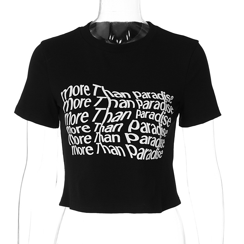 Áo Thun Tay Ngắn Cổ Tròn In Chữ Thời Trang Cho Nữ