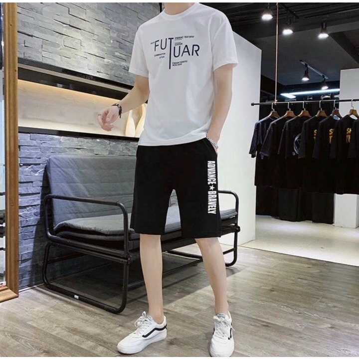 Set đồ nam tay lửng quần đùi co giãn thấm hút mồ hôi cực thoáng mát cá tính thời trang siêu hót của giới trẻ