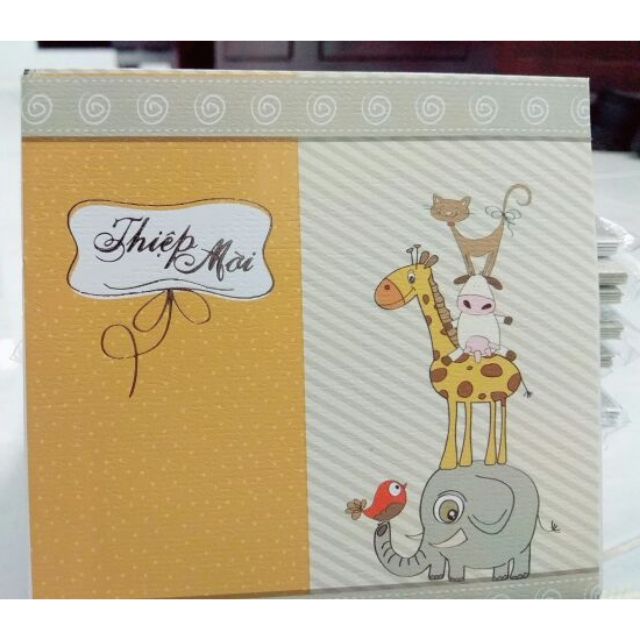 Combo 60 thiệp thôi nôi hình con hươu