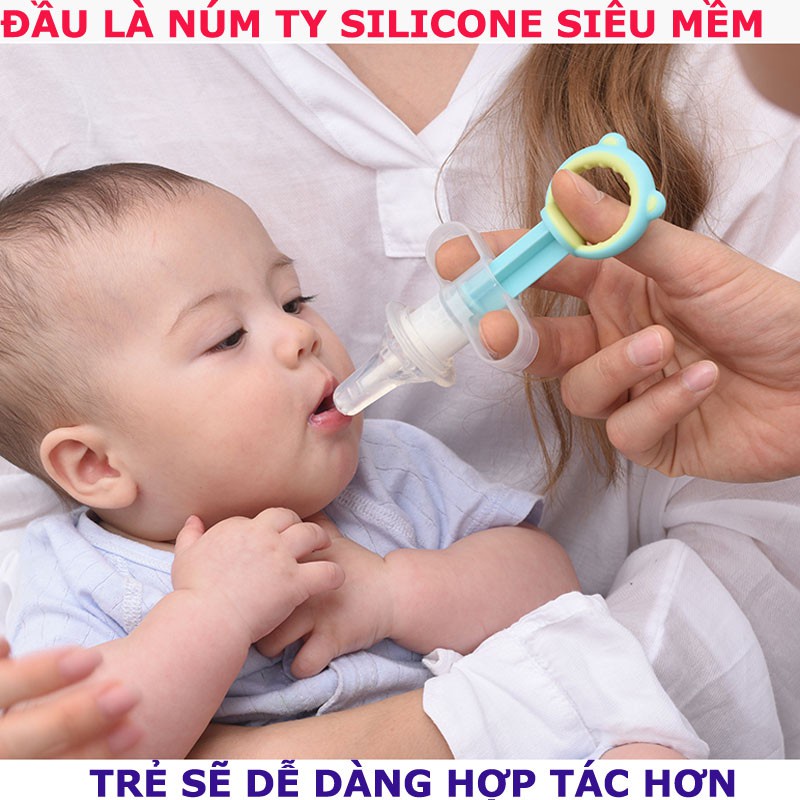 Dụng cụ cho bé uống thuốc KICHILACHI có đầu silicon an toàn dạng xilanh