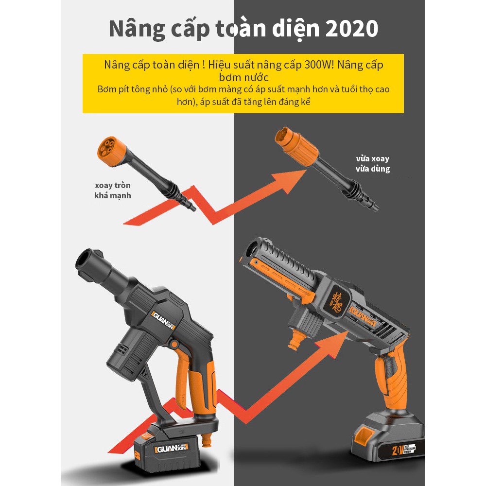 24V 48VFSúng phun nước rửa xe cao áp không dây gia dụng