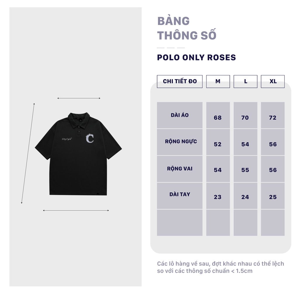 Áo polo local brand ngắn tay Only Roses City Cycle cotton form rộng nam nữ oversize unisex