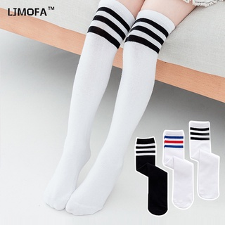 LJMOFA KIDS Cô gái 1-12 tuổi vớ cỡ trung bình mềm bằng bông polyester stretch stripes hàn quốc bé gái vớ vớ vớ bán buôn