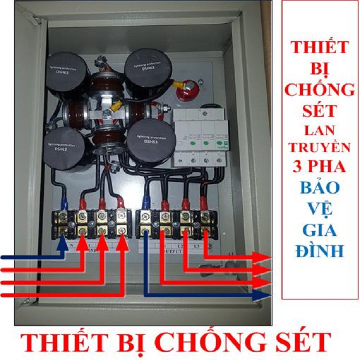 Thiết bị chống sét lan truyền 3 pha cho gia đình