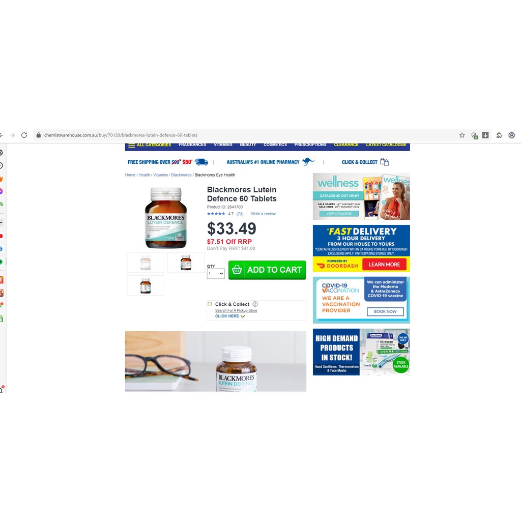 Thuốc uống bổ mắt Blackmores Lutein hộp 60 viên