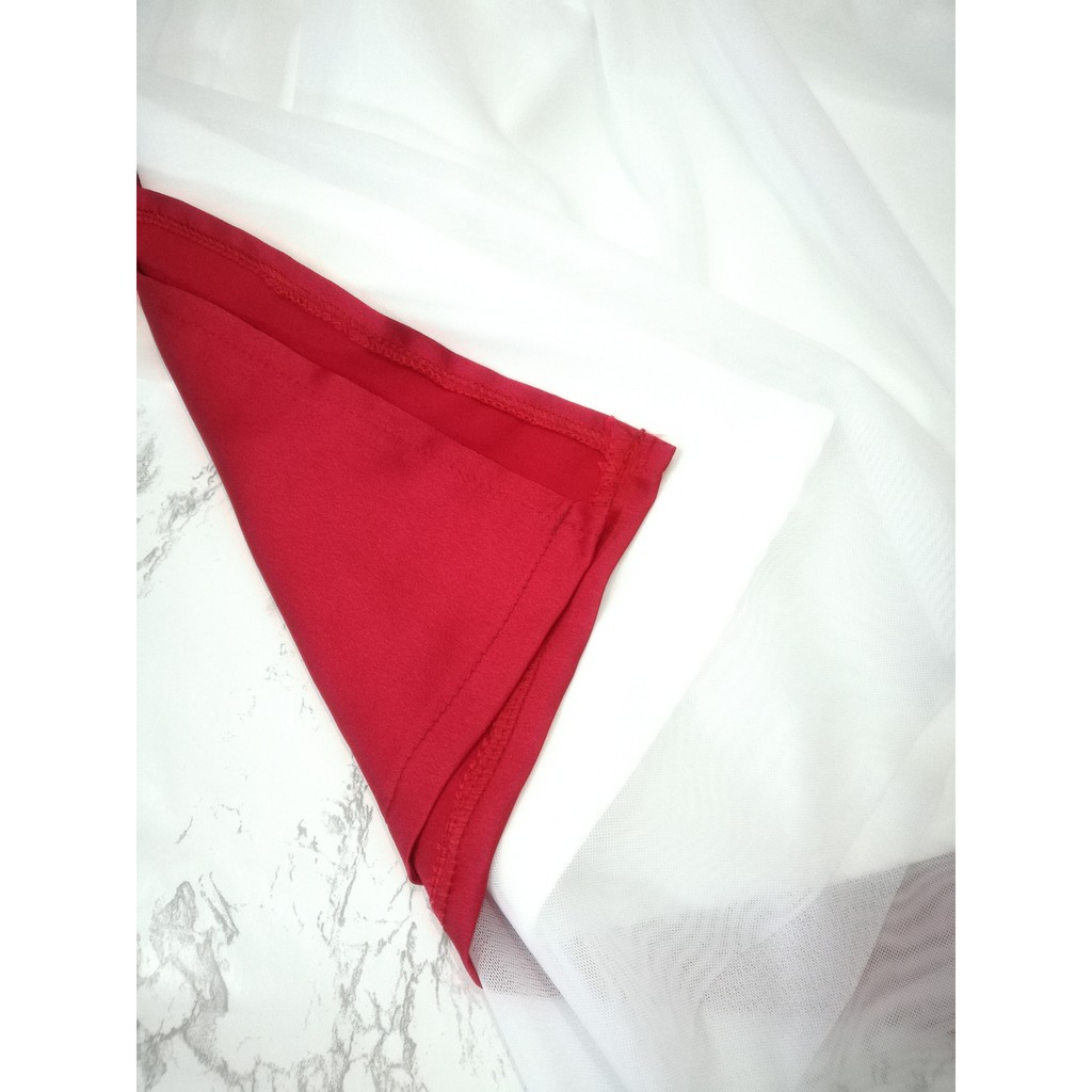 [Kèm Ảnh Thật & Video] Áo dài cách tân nữ màu đỏ cổ tròn duyên dáng xinh xắn (AD-128B) | BigBuy360 - bigbuy360.vn