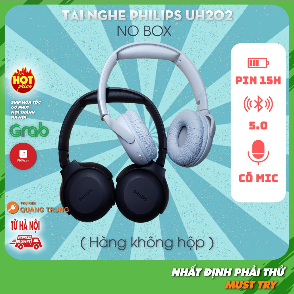 Tai nghe bluetooth Philips UH202, bluetooth 5.0, headphone cực hay, hàng nobox, không có hộp