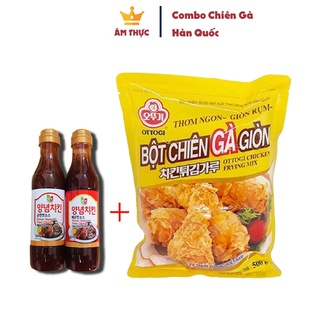 Combo Bột Chiên Gà Giòn Ottogi + Sốt Chiên Gà ( Cay và Ngọt ) Hàn Quốc - Thơm Ngon Chuẩn Vị