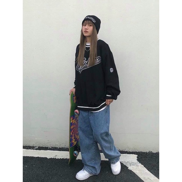 ÁO SWEATER NỈ CITY VIỀN CỔ UNISEX TRẮNG ĐEN - ÁO NỈ COTTON NAM NỮ ULZZANG THU ĐÔNG 2021 | BigBuy360 - bigbuy360.vn