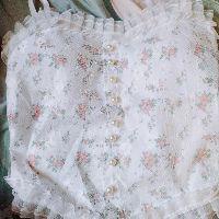 Áo croptop hai dây phối ren hoa 10MK