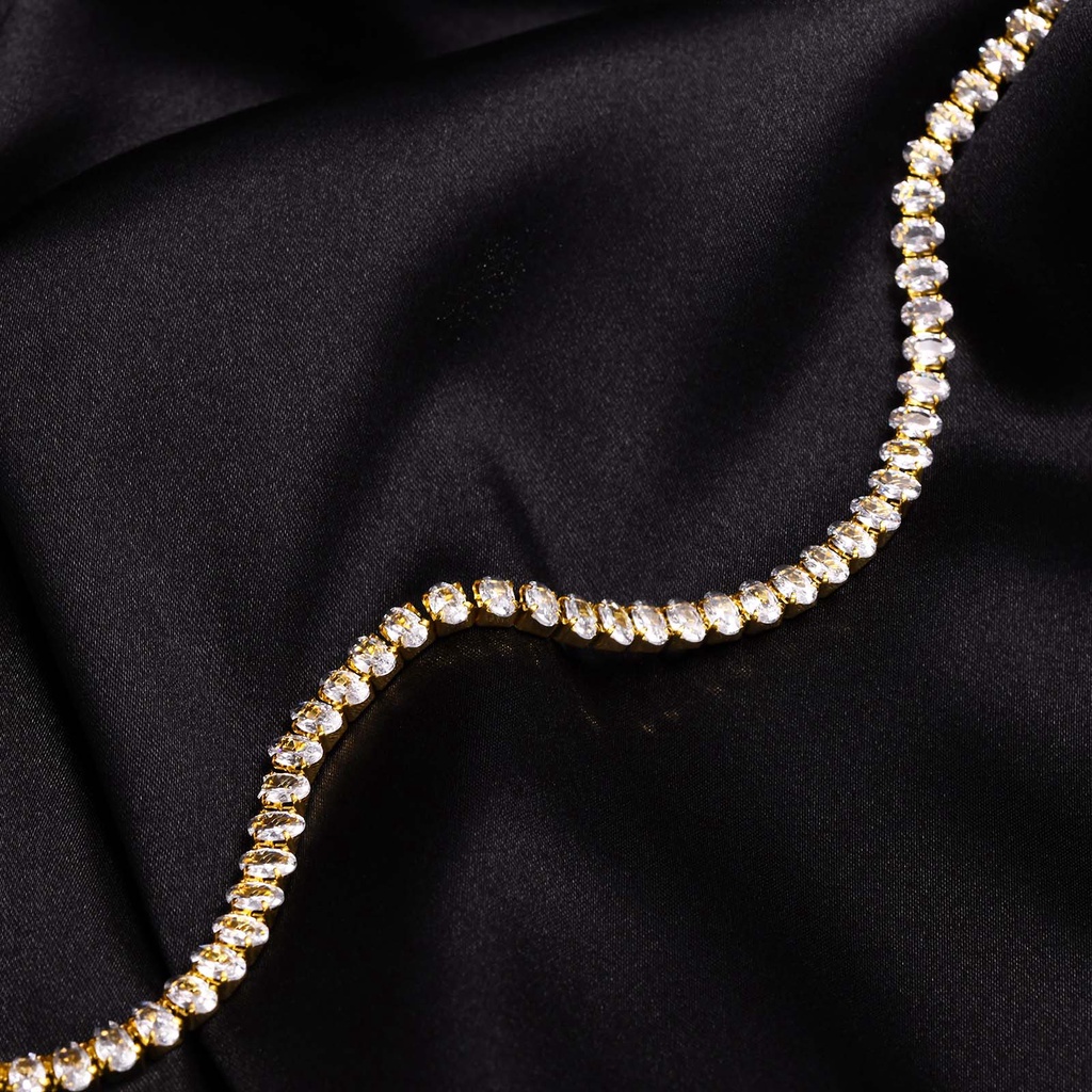 Vnox Vòng Cổ Choker Bằng Đá Zircon Sáng Bóng Thanh Lịch Dành Cho Nữ