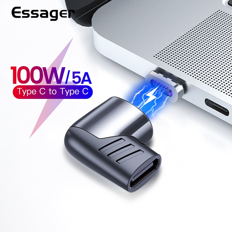 Đầu Chuyển Đổi Từ Tính Essager Cho Mackbook Pro Huawei Thiết Kế Usb Type C Sang Cổng Usb C 100w