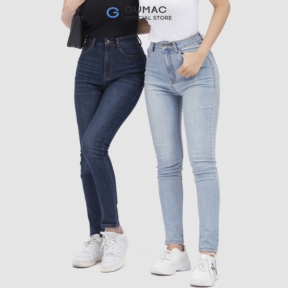 [Mã WABRGUM giảm 10% tối đa 30K đơn 99K] Quần skinny jean nữ lưng cao thời trang GUMAC QJC04045