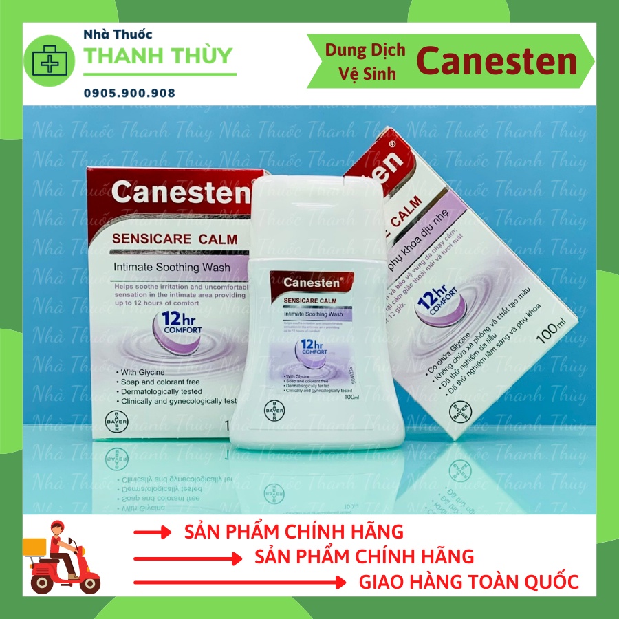 (DATE 8/2022)  CANESTEN SENSICARE CALM [Chai 100ml] Dung Dịch Vệ Sinh Phụ Nữ Đánh Bay Cơn Ngứa, Dịu Mát Mỗi Ngày