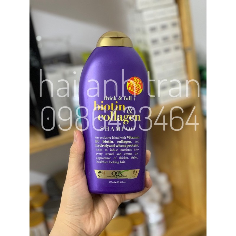 (577ml)Cặp gội xả Organix Thick & Full Biotin & Collagen