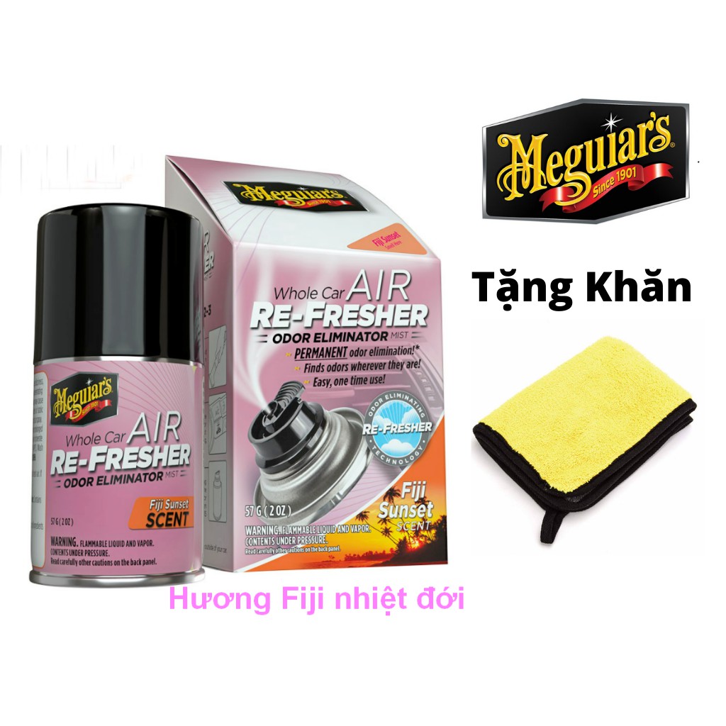 Chai Khử mùi diệt khuẩn nội thất Meguiar's - Hương Fiji nhiệt đới - Air Re-fresher - G201502, 2 oz