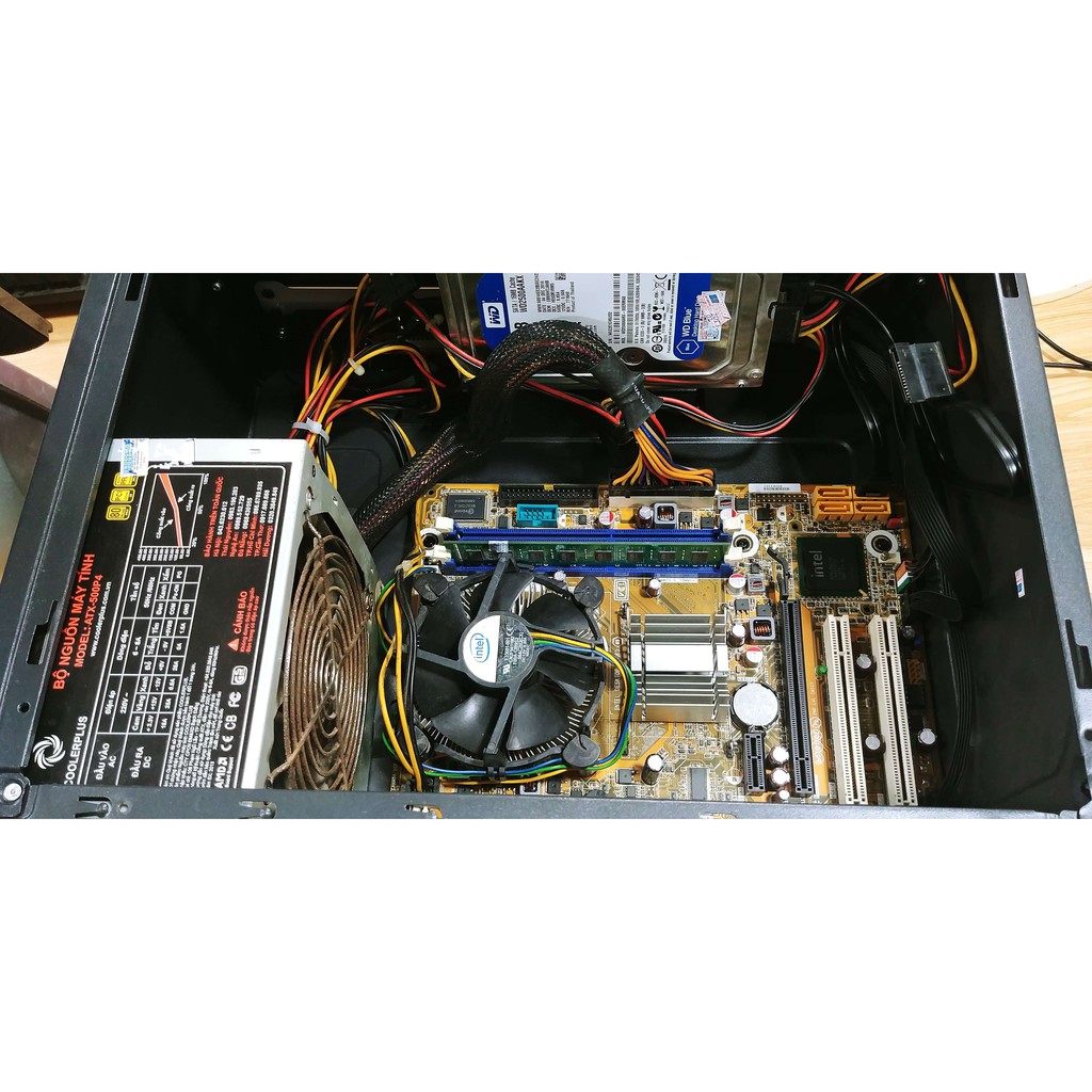 Case máy tính Core 2 Duo E7500/ Main DG 41WV/HDD 250Gb/Nguồn Coolerplus ATX500