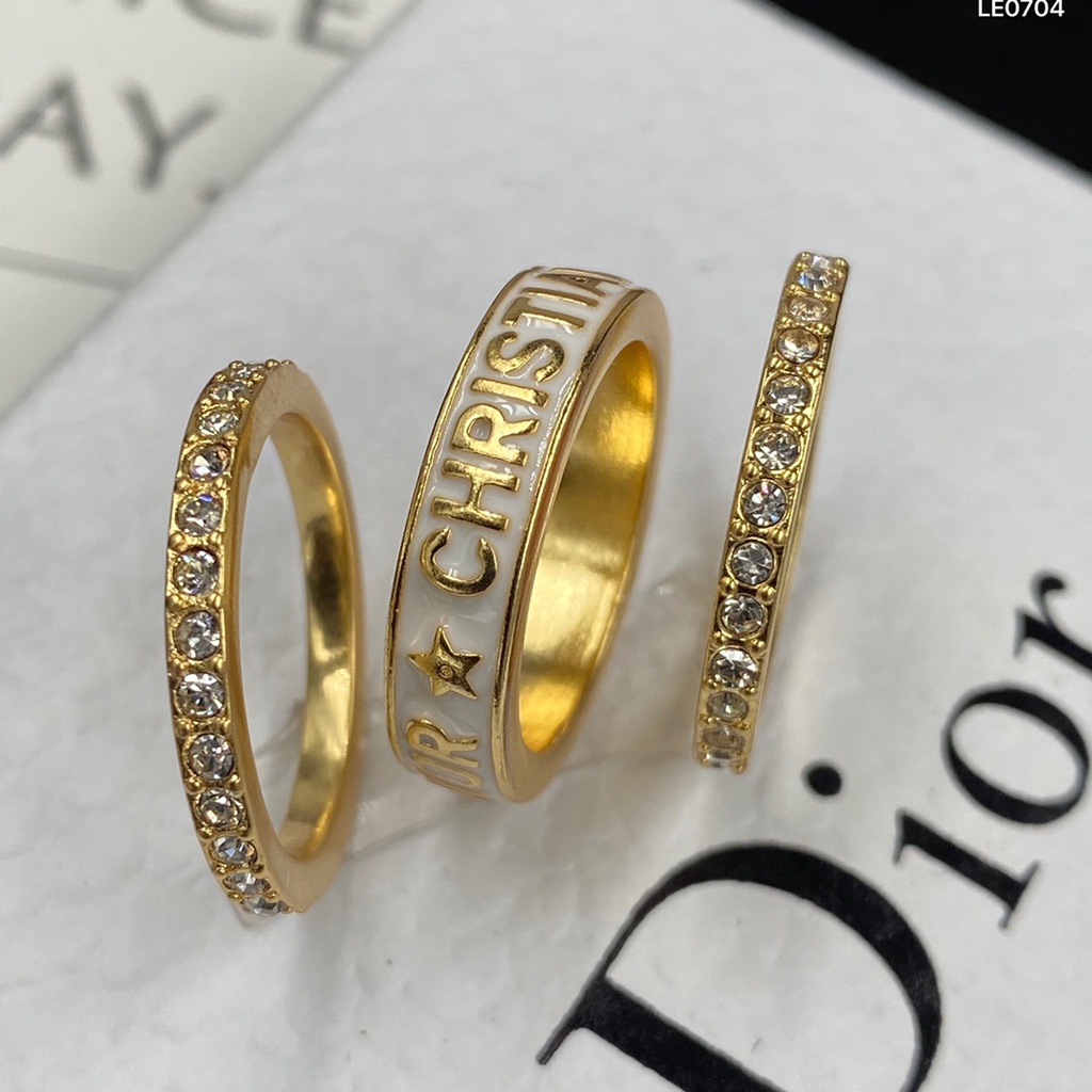 Dors CHRISTIAN nhẫn nữ Vintage Ba cái nhẫn cặp