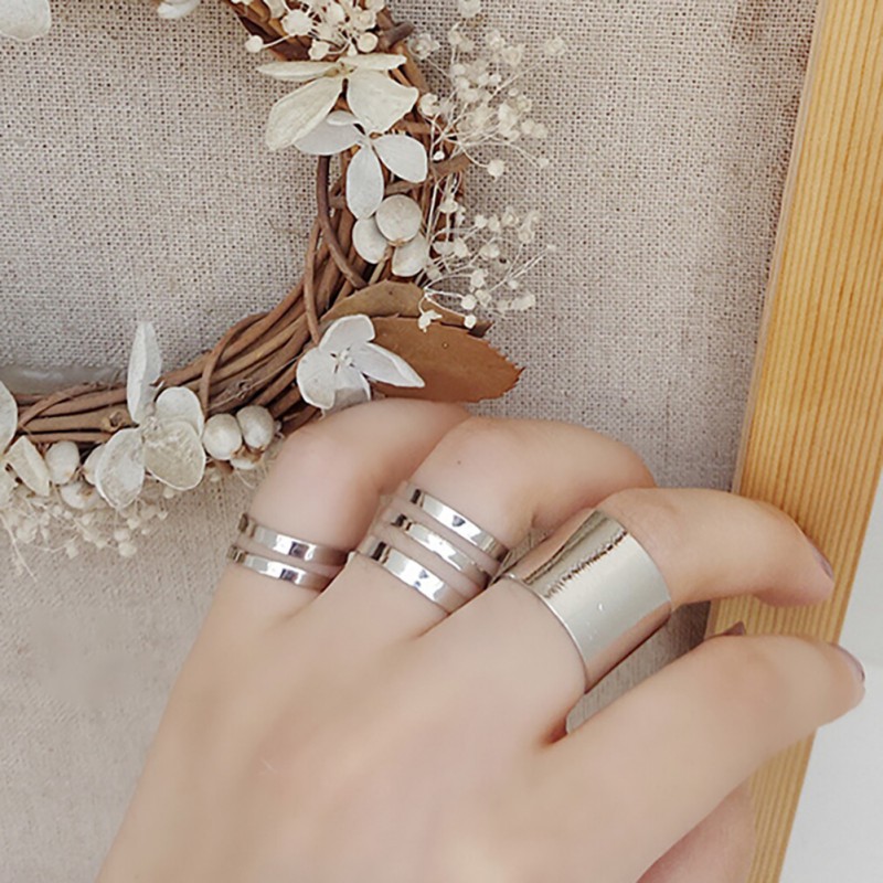 Set 3 Nhẫn Đeo Đốt Ngón Tay Hợp Kim Nhiều Kiểu Dáng