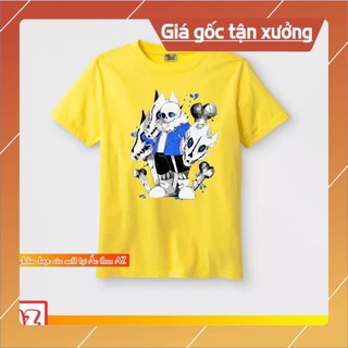 SIÊU HOT!!!  Áo thun trẻ em in hình sans undertale màu vàng và trắng - San M2877 Giá Rẻ