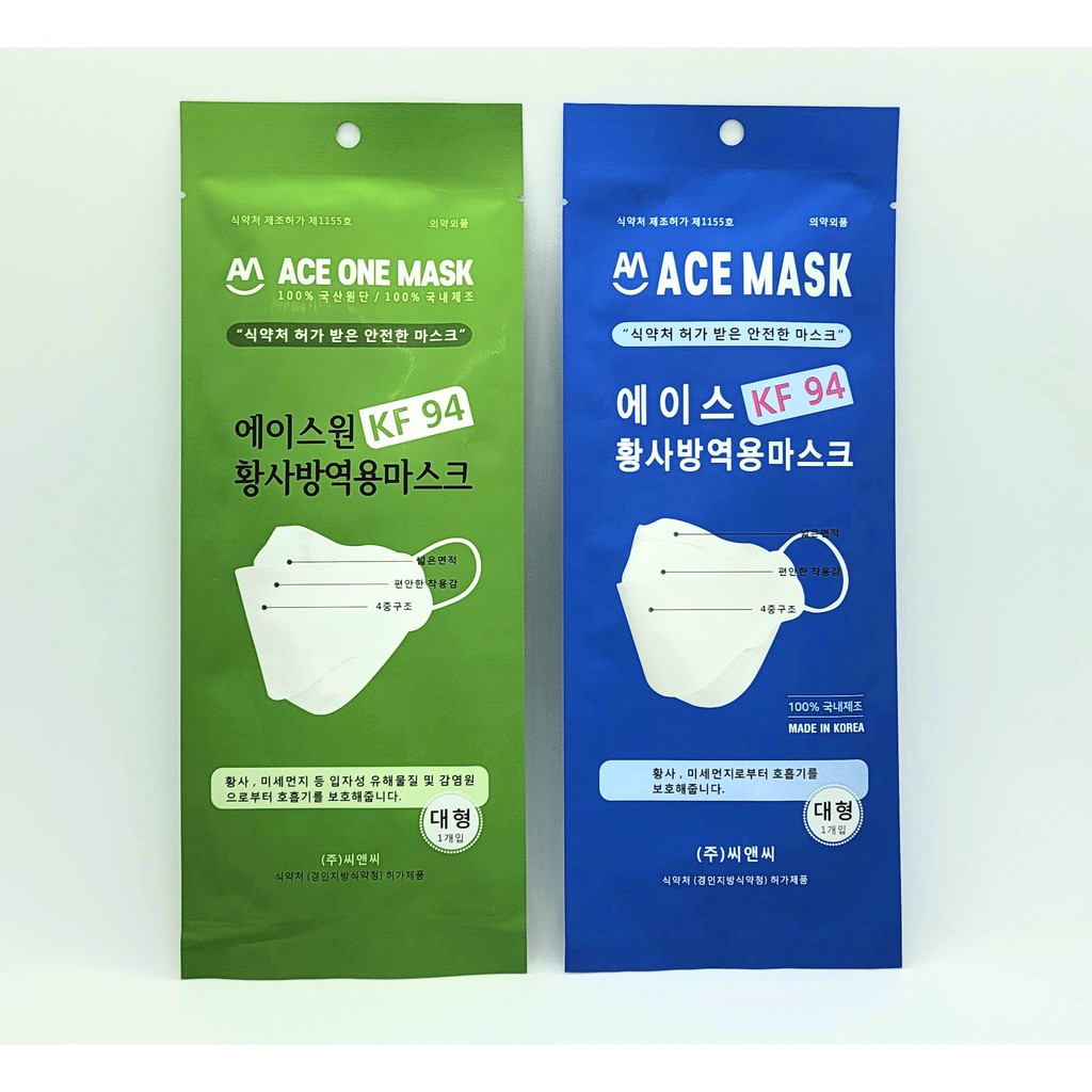Khẩu Trang Hàn Quốc 4 lớp ACE ONE KF94 MASK (1 Chiếc/ Size Lớn)