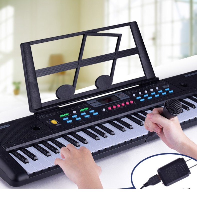 Đàn Organ Đàn Piano cho bé 61 phím Keyboard tặng kèm míc cho người mới chơi