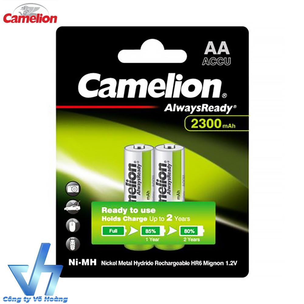 Bộ 2 pin sạc Camelion AA 2300mAh