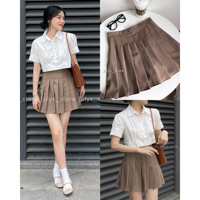 Chân váy mini skirt xếp li (ảnh thật shop chụp kèm video)