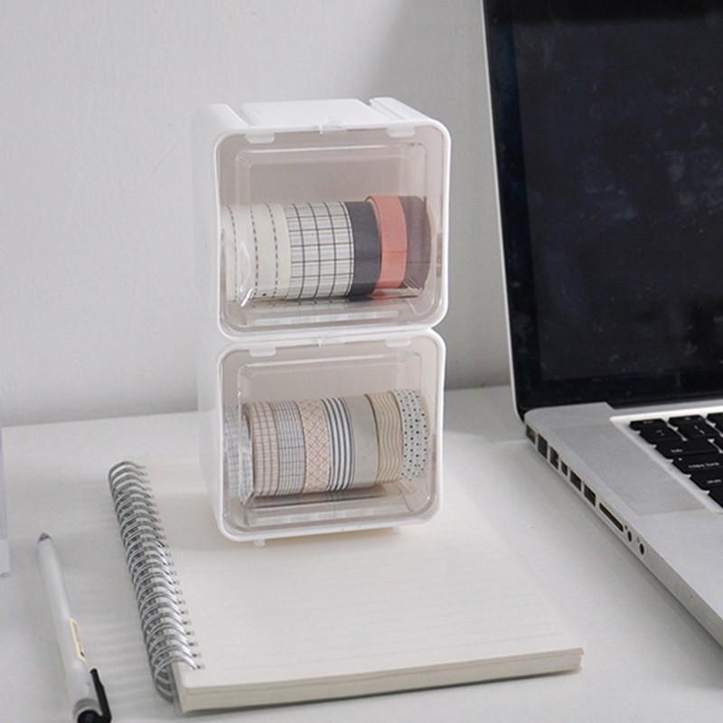 Giá Đỡ Băng Keo Siêu Nhỏ Bằng Nhựa Màu Trắng Để Bàn Sắp Xếp Gọn Gàng Cho Nhà Ở /