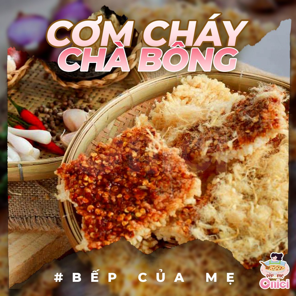 Set cơm cháy chà bông tự làm Bếp Của Mẹ ONICI nguyên liệu nấu 15 miếng lớn