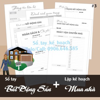 💖Sổ lập kế hoạch 💖 Sổ tay môi giới bất động sản_sổ tay lập kế hoạch mua nhà mới khổ A5 (14,2 x 21cm)_100 trang – In bằ