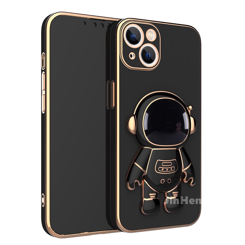 Ốp Điện Thoại Mạ 3D Hình Phi Hành Gia Cho IPhone 13 11 12 Pro Max XR 7 8 Plus