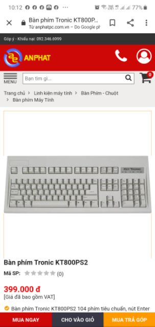 Bàn phím KeyTronic KT800PS2 104 phím tiêu chuẩn chất như phím cơ