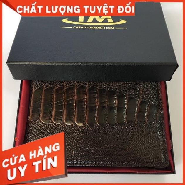 [ Da Cao Cấp 100% ] Bóp Ví Ngang Da Đà Điểu Sang Trong