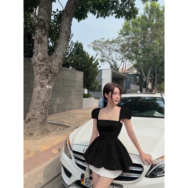 Set áo peplum tay tiên phối chân váy dập ly siêu xinh - KÈM HÌNH THẬT USA FASHION