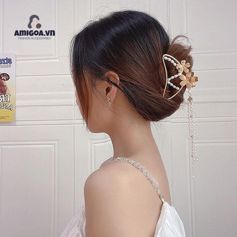 Kẹp Tóc Hình Bướm Bằng Kim Loại Kích Thước Lớn Thanh Lịch Sang Trọng