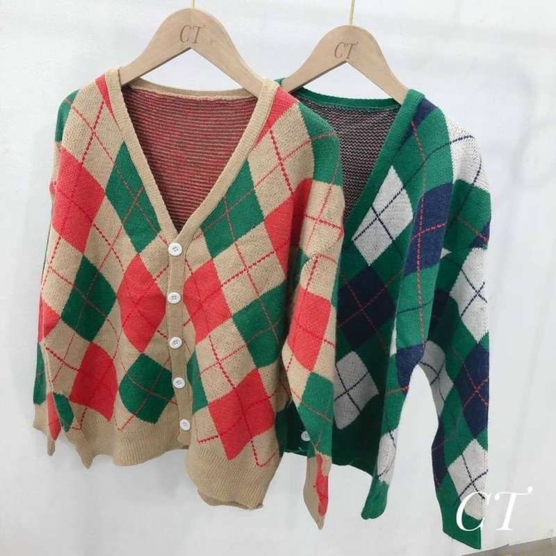 áo cardigan phối màu siu hot