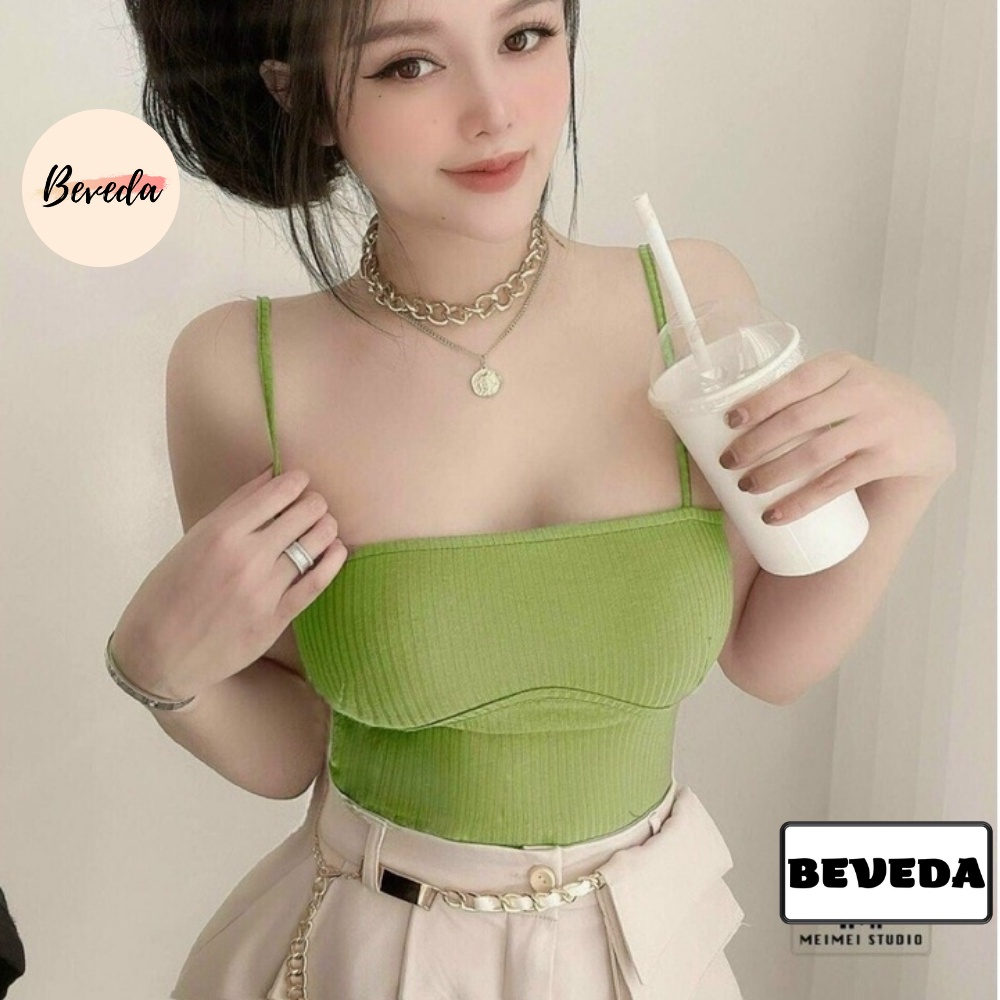 [Mã FAMARAL2 giảm 10K đơn 50K] Áo Hai Dây Phối Sang Chảnh - Có Mút Ngực