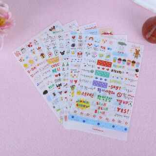 Bộ 6 tấm sticker trang trí sổ, planner, lịch