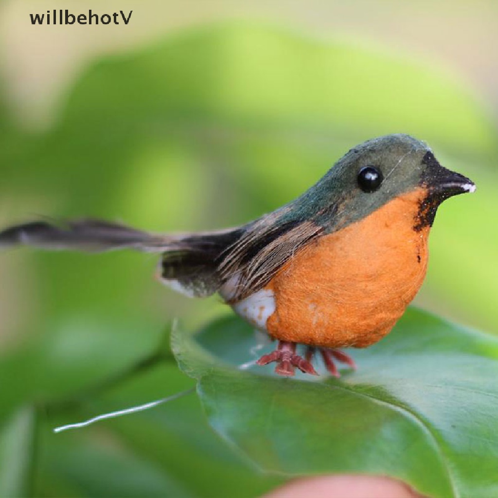 1 Chú Chim Nhân Tạo Robin Mini Trang Trí Cây Thông Giáng Sinh