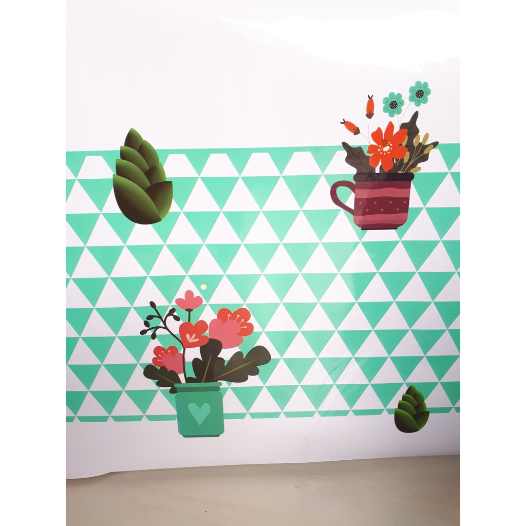 Decal dán bếp tráng nhôm cách nhiệt mẫu hoa xinh khổ 60cm keo sẵn