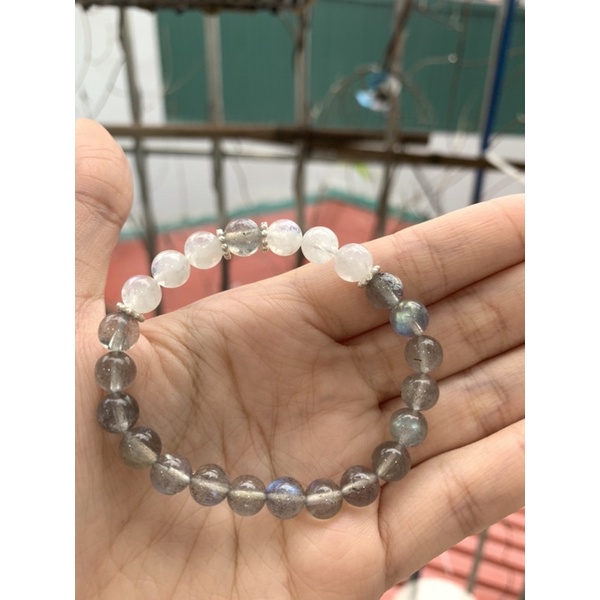 Vòng đá Xà.cừ mix Moon.stone tốt cho trí não, cải thiện mối quan hệ (tặng viên đá bất kỳ cho khách)